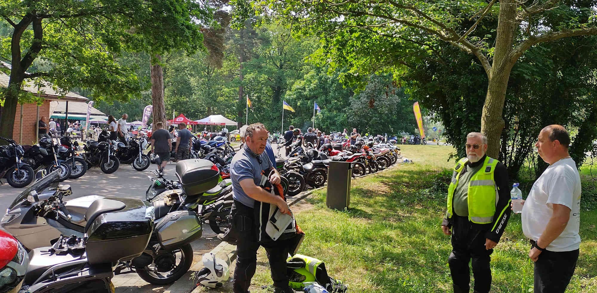 motorcycles just outside Mildenhall