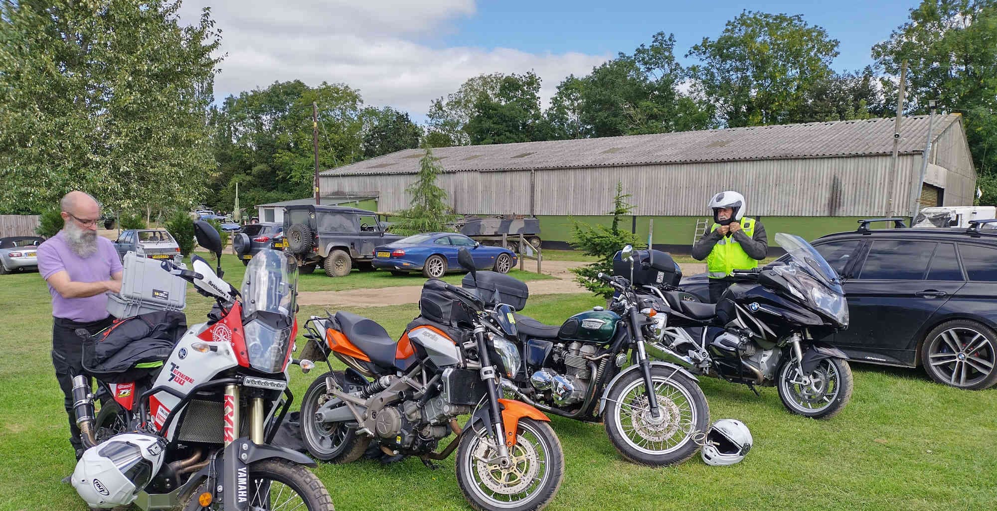 motorcycles at Norfolk Tank Museum background